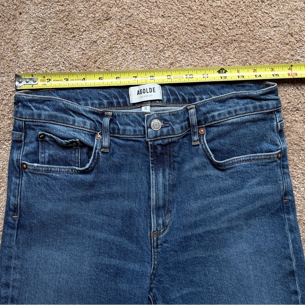 AGOLDE Toni High Rise Ankle Straight Jeans Medium Blue Size 31 - Picture 6 of 15